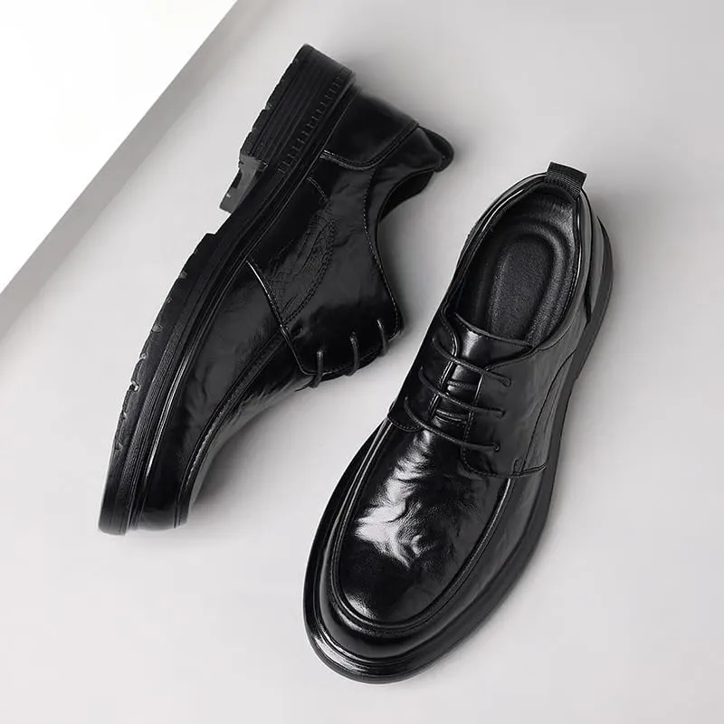 Men’s Dress Shoes Genuine Leather Lace-Up Formal Business Oxford Shoes for Men Classic Tuxedo Wedding