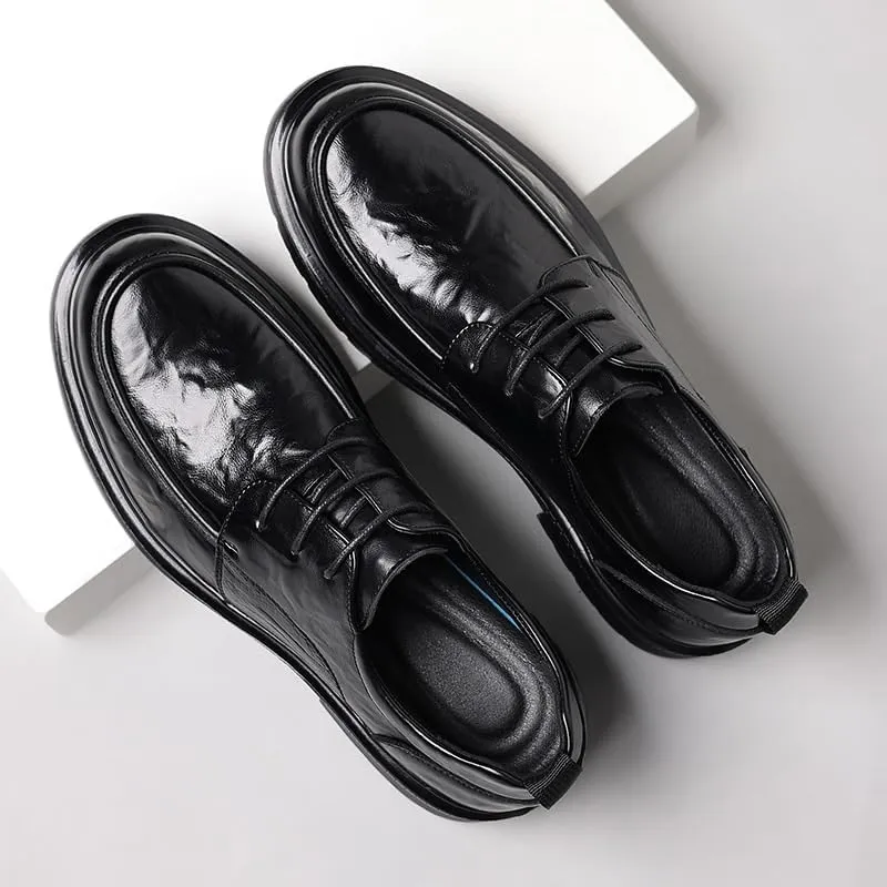 Men’s Dress Shoes Genuine Leather Lace-Up Formal Business Oxford Shoes for Men Classic Tuxedo Wedding