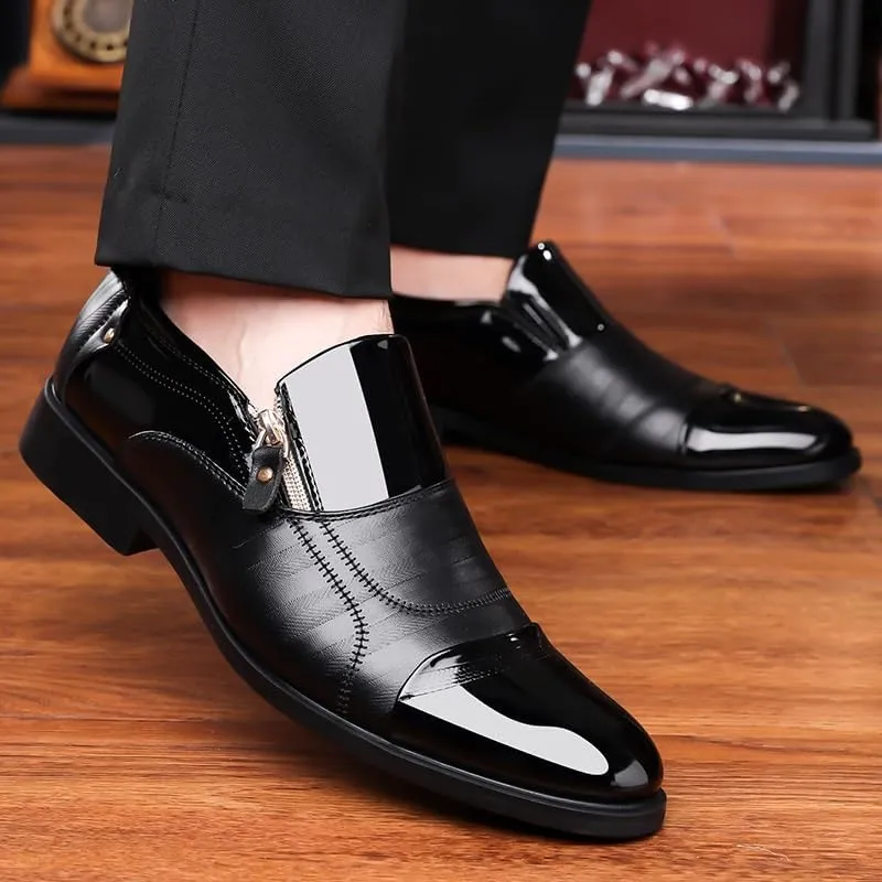 Men's Fashion Slip On Dress Shoes Mens Wingtip Brogue Retro Casual Derby Shoes Business Formal Oxford Shoes for Men(10.5)