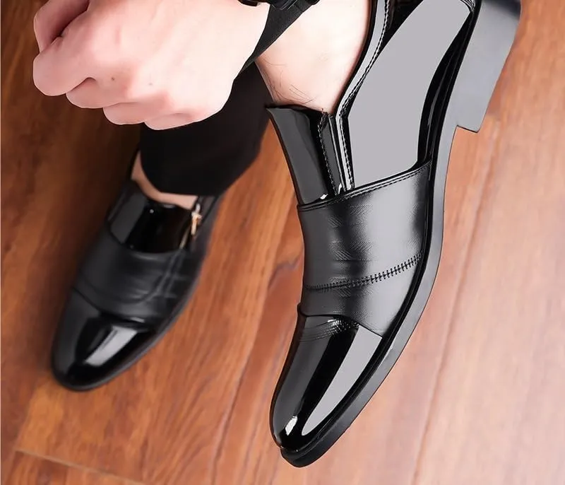 Men's Fashion Slip On Dress Shoes Mens Wingtip Brogue Retro Casual Derby Shoes Business Formal Oxford Shoes for Men(6.5)