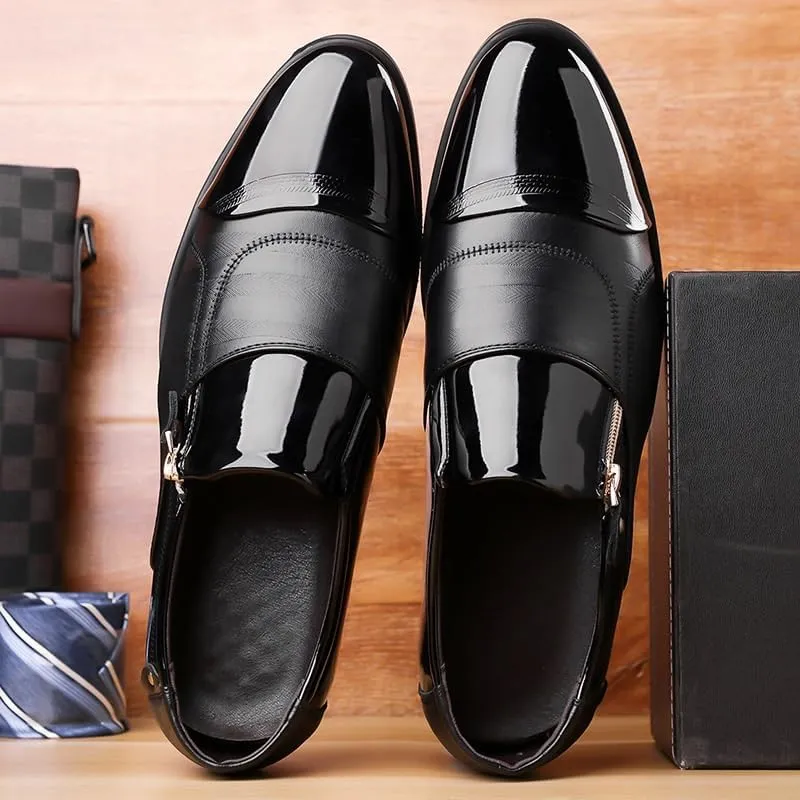 Men's Fashion Slip On Dress Shoes Mens Wingtip Brogue Retro Casual Derby Shoes Business Formal Oxford Shoes for Men(6.5)