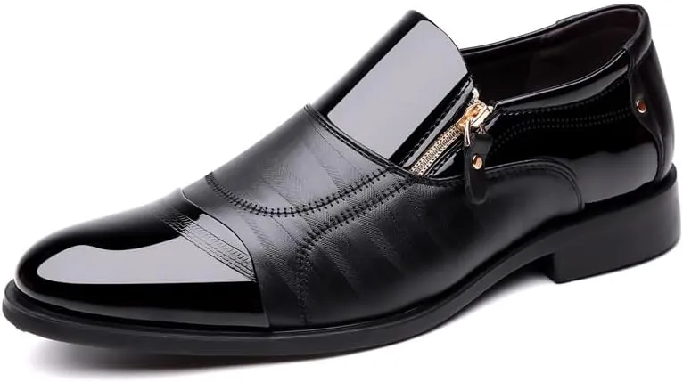 Men's Fashion Slip On Dress Shoes Mens Wingtip Brogue Retro Casual Derby Shoes Business Formal Oxford Shoes for Men(6.5)