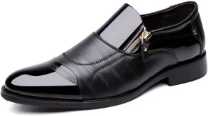 Men's Fashion Slip On Dress Shoes Mens Wingtip Brogue Retro Casual Derby Shoes Business Formal Oxford Shoes for Men(6.5)