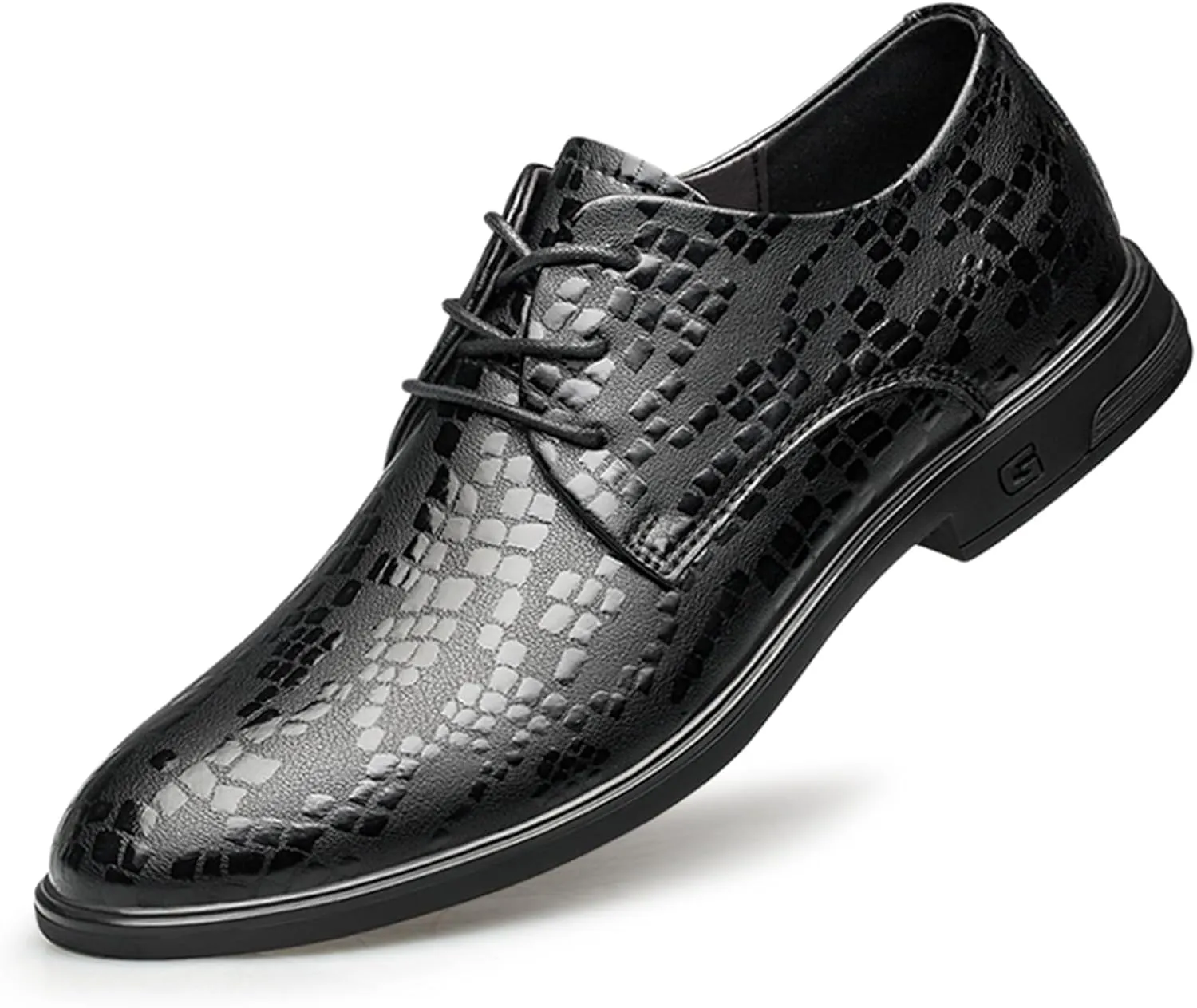 Men's Genuine Leather Dress Shoes Formal Business Oxfords Pointed Toe Lace Up Derby Shoes