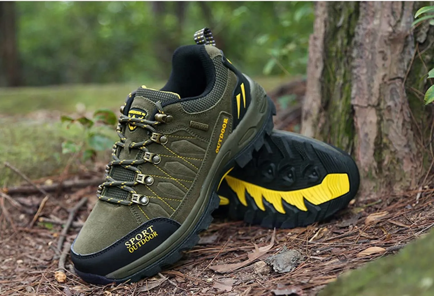 Men's Hiking Shoes Waterproof Anti Slip Hiking Boots Outdoor Lightweight Trekking Sneakers
