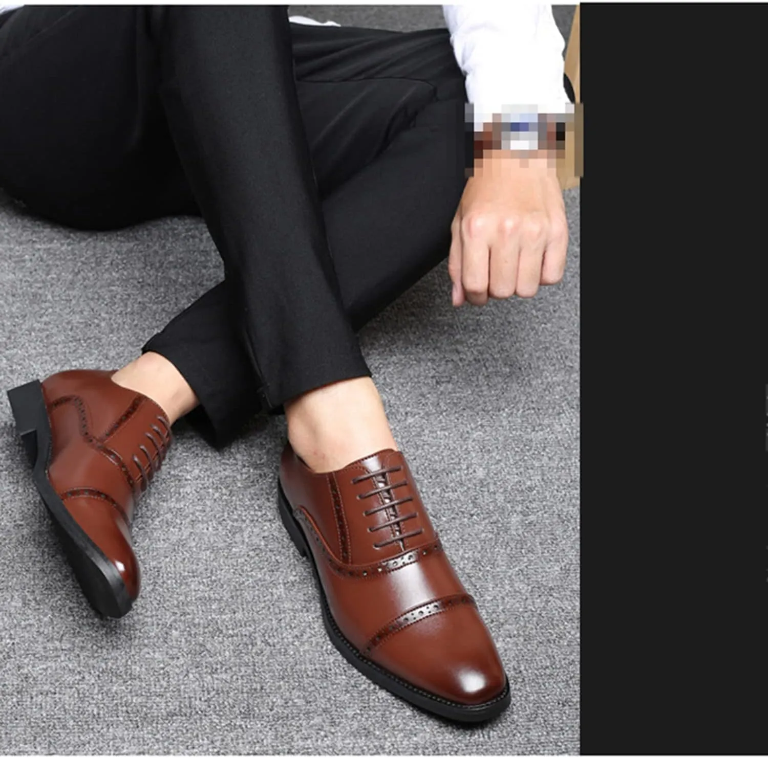 Men's Lace-Ups Classic Oxford Formal Business Dress Shoes Brogues Derbys Shoes for Men