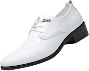 Men's Leather Dress Shoes Casual Business Formal Oxfords Shoes Classic Lace-up Derby Shoes for Men