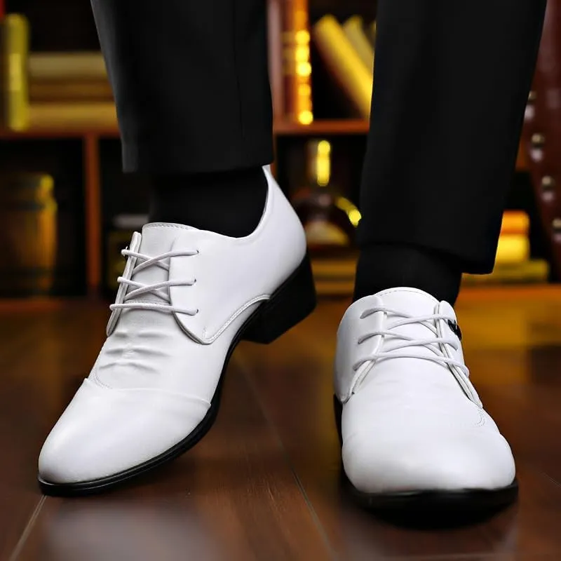 Men's Leather Dress Shoes Casual Business Formal Oxfords Shoes Classic Lace-up Derby Shoes for Men