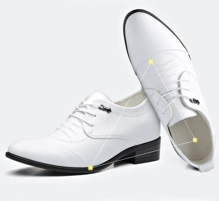 Men's Leather Dress Shoes Casual Business Formal Oxfords Shoes Classic Lace-up Derby Shoes for Men