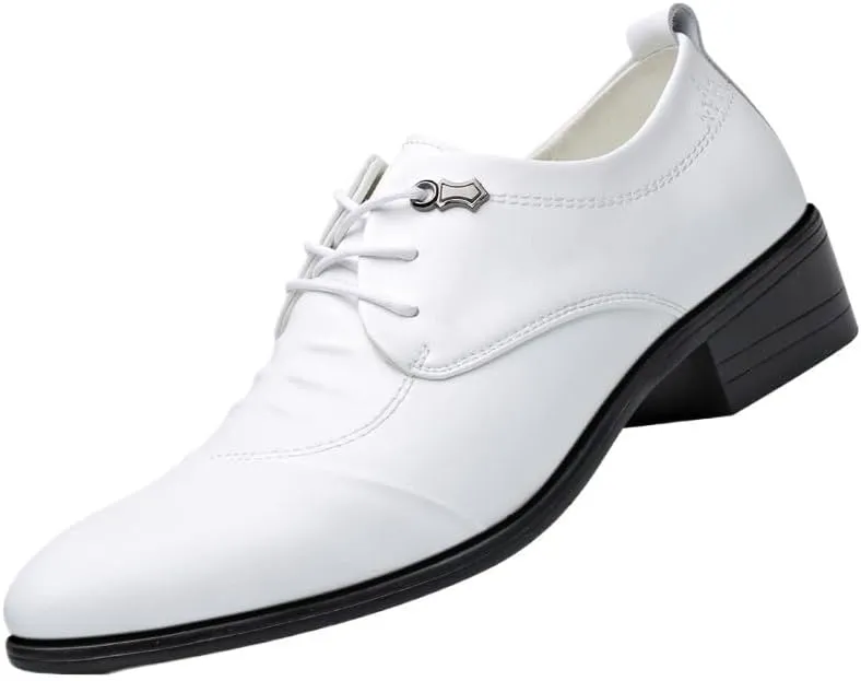Men's Leather Dress Shoes Casual Business Formal Oxfords Shoes Classic Lace-up Derby Shoes for Men