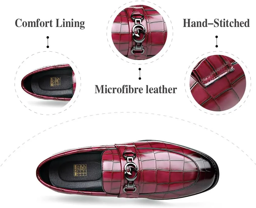 Mens Leather Dress Shoes Casual Comfort Loafers Fashion Classic Business Shoes Non-Slip Breathable Driving Shoes