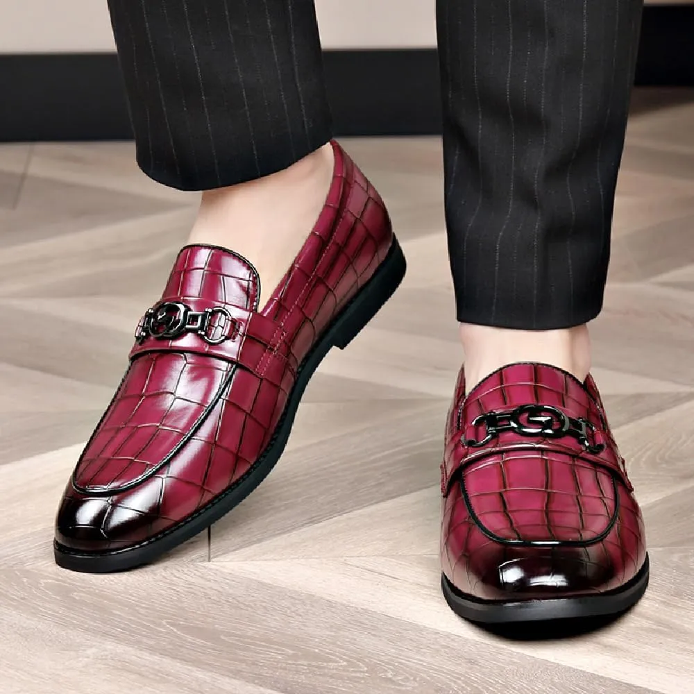 Mens Leather Dress Shoes Casual Comfort Loafers Fashion Classic Business Shoes Non-Slip Breathable Driving Shoes
