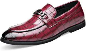 Mens Leather Dress Shoes Casual Comfort Loafers Fashion Classic Business Shoes Non-Slip Breathable Driving Shoes