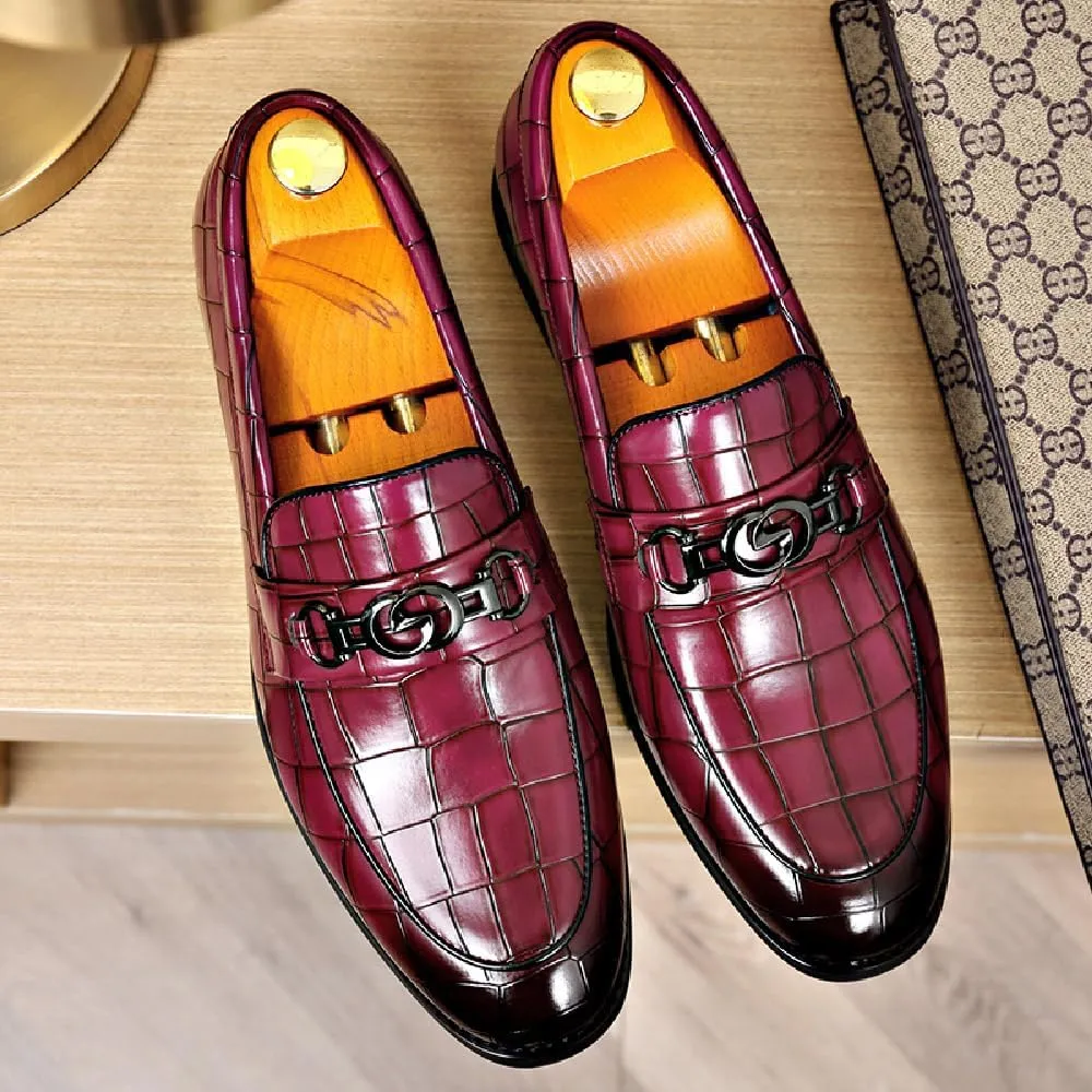 Mens Leather Dress Shoes Casual Comfort Loafers Fashion Classic Business Shoes Non-Slip Breathable Driving Shoes