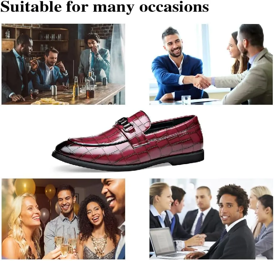 Mens Leather Dress Shoes Casual Comfort Loafers Fashion Classic Business Shoes Non-Slip Breathable Driving Shoes