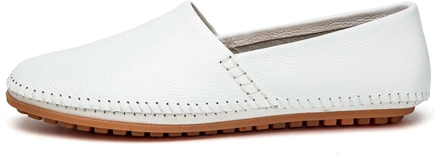 Men's Leather Loafers, Casual Flats, Lightweight Design, Hand-Stitched, Comfortable, Soft, Stylish, Suitable for Daily Travel, Driving, Going Out, Dating and Other Occasions wear All Seasons