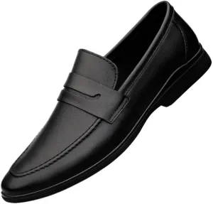 Mens Leather Shoes Wedding Modern Business Wingtip Classic Round-Toe Low Top Block High Heel