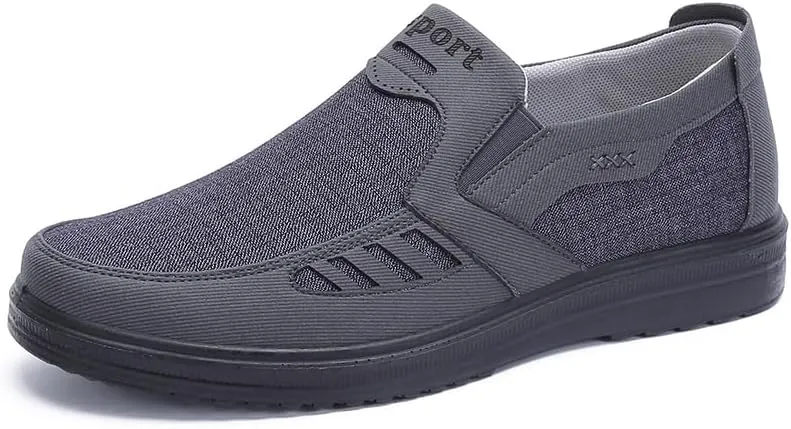 Mens Loafers Casual Lightweight Canvas Walking Breathable Soft Sole Work Non-Slip Driving Shoes