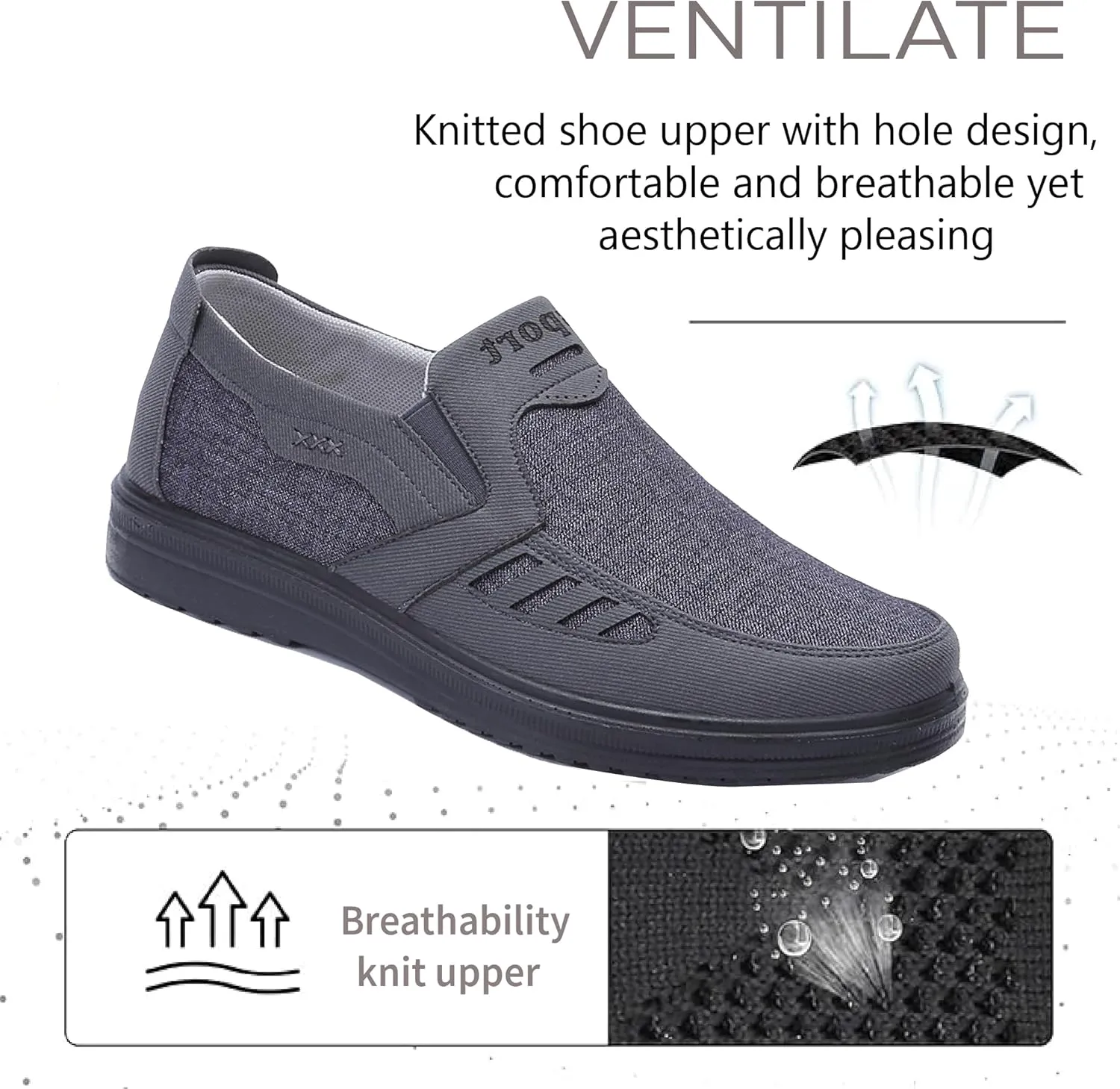 Mens Loafers Casual Lightweight Canvas Walking Breathable Soft Sole Work Non-Slip Driving Shoes