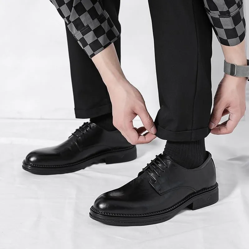 Mens Loafers Party Classic Business Lace Up Dress Shoes Business Fashion Classic Pointed Toe Low Top Leather Dress Shoes