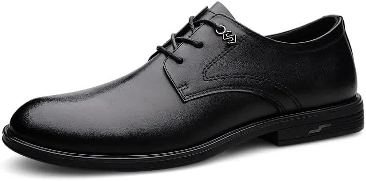 Men's Oxford Shoes Classic Lace Up Formal Tuxedo Derby Shoes Fashion Leather Low Heels Dress Shoes for Men(7.5)