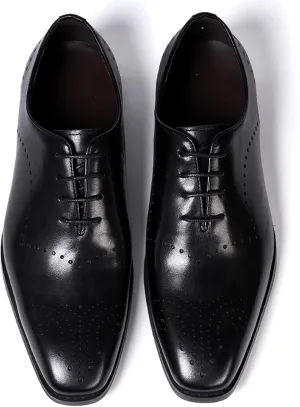 Mens Oxfords Formal Dress Suit Shoes Genunie Leather Wingtip Brogues Modern Shoes Men's Fashion Prom Wedding Business Casual Derby Comfortable Tuxedo Shoes for Men