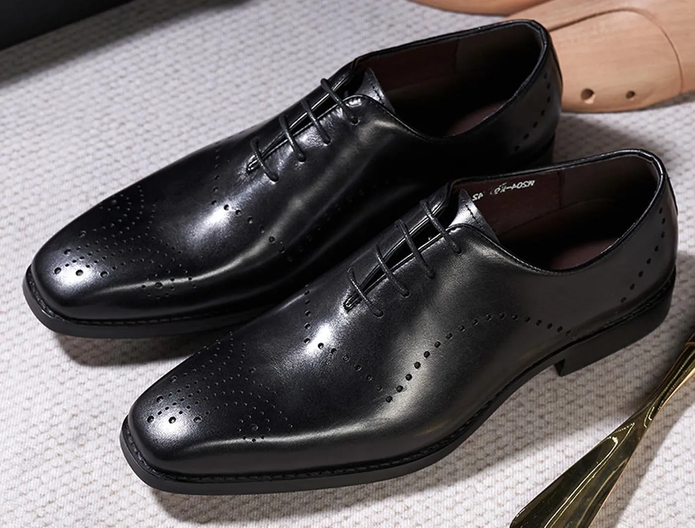 Mens Oxfords Formal Dress Suit Shoes Genunie Leather Wingtip Brogues Modern Shoes Men's Fashion Prom Wedding Business Casual Derby Comfortable Tuxedo Shoes for Men