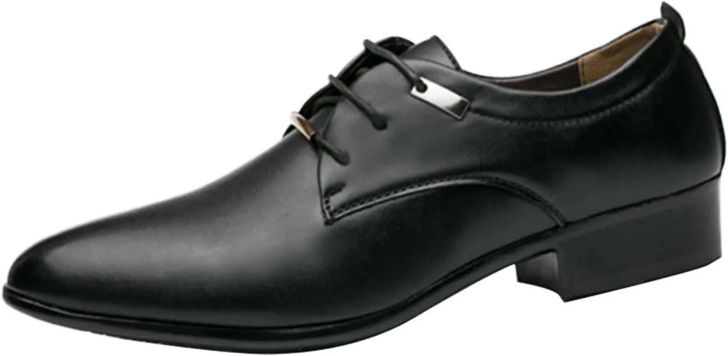 Mens Retro Oxfords Supple Business Formal Oxfords for Men Low Heel Matte Leather Shoes Lace Up Arch Support Dress Leather Shoes Elegant Dating Shoe for Men Office Formal Footwear Durable