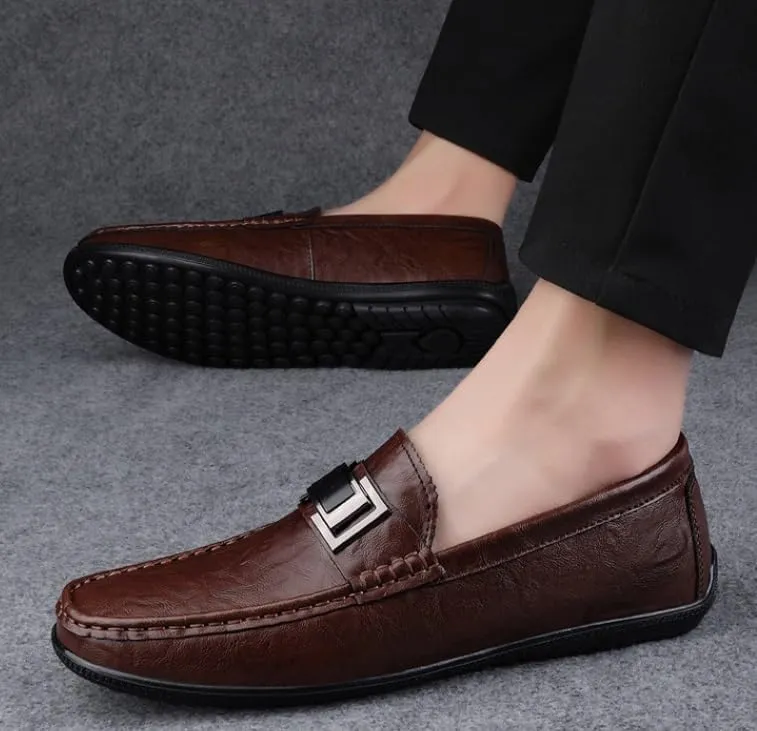 Men's Slip On Dress Shoes Comfortable Fashion Men Leather Casual Loafers Shoes Business Office Wedding Formal Modern Oxfords