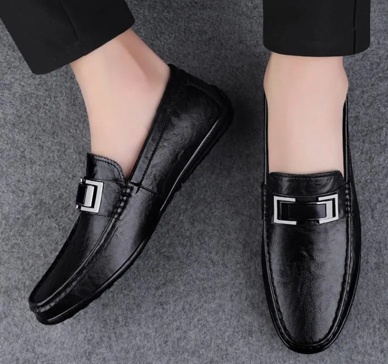 Men's Slip On Dress Shoes Comfortable Fashion Men Leather Casual Loafers Shoes Business Office Wedding Formal Modern Oxfords