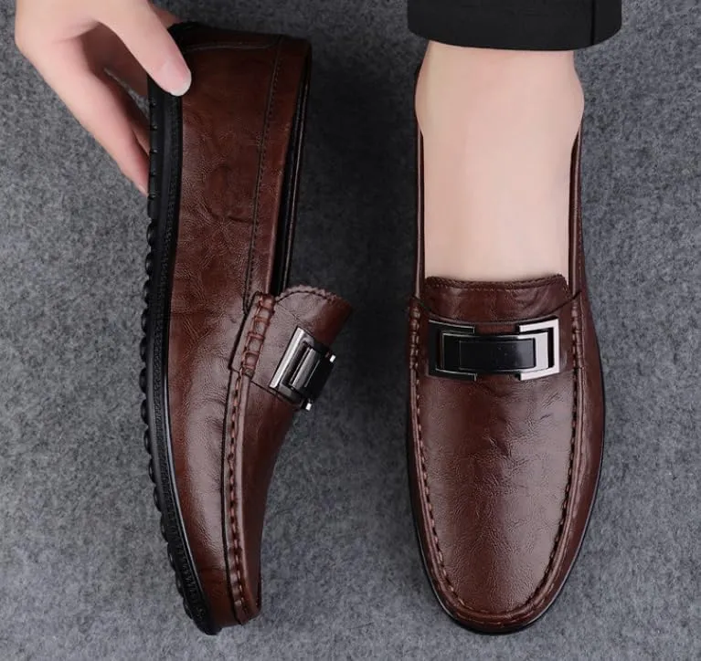 Men's Slip On Dress Shoes Comfortable Fashion Men Leather Casual Loafers Shoes Business Office Wedding Formal Modern Oxfords