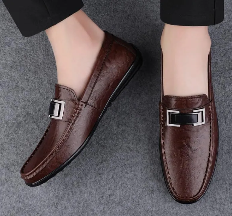 Men's Slip On Dress Shoes Comfortable Fashion Men Leather Casual Loafers Shoes Business Office Wedding Formal Modern Oxfords