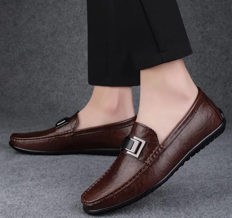 Men's Slip On Dress Shoes Comfortable Fashion Men Leather Casual Loafers Shoes Business Office Wedding Formal Modern Oxfords