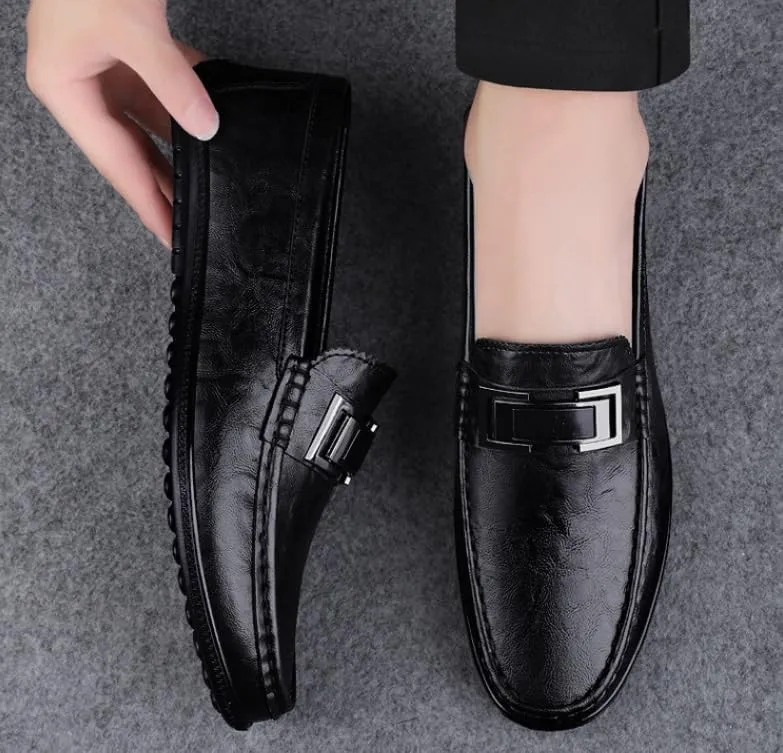 Men's Slip On Dress Shoes Comfortable Fashion Men Leather Casual Loafers Shoes Business Office Wedding Formal Modern Oxfords