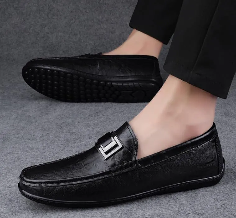 Men's Slip On Dress Shoes Comfortable Fashion Men Leather Casual Loafers Shoes Business Office Wedding Formal Modern Oxfords
