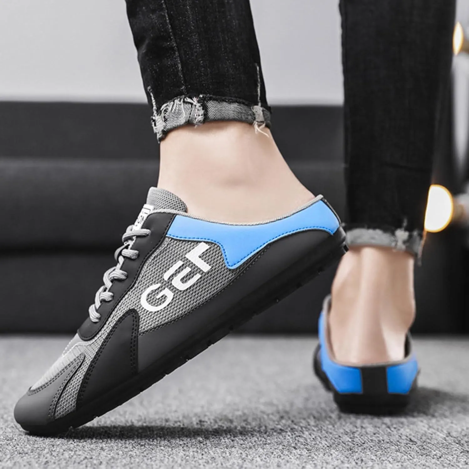 Mens Slip On New Spring Men's Shoes All Casual Shoes Lazy Slip Ons and Half Slippers