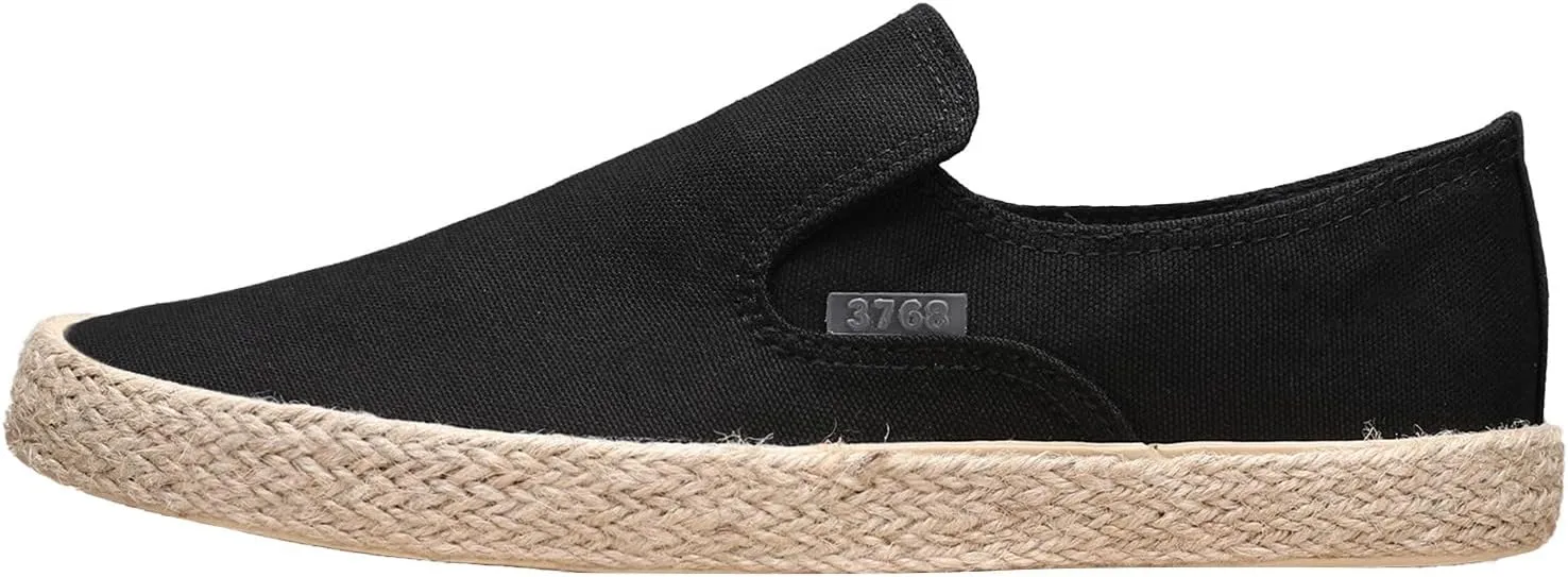 Mens Slip On Sneakers Comfortable Wide Width Espadrilles Casual Sneakers Flat Walking Shoes Breathable Lightweight Canvas Sport Shoes