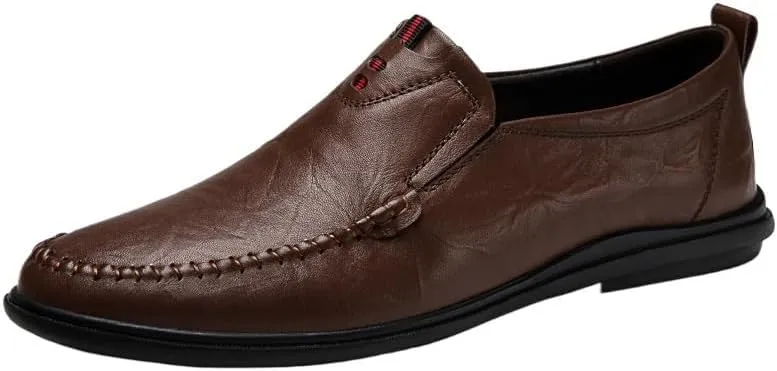 Men's Slip-Ons Loafers Fashion Pointed Toe Comfort Non-Slip Low Top Business Work Dress Shoes for Men