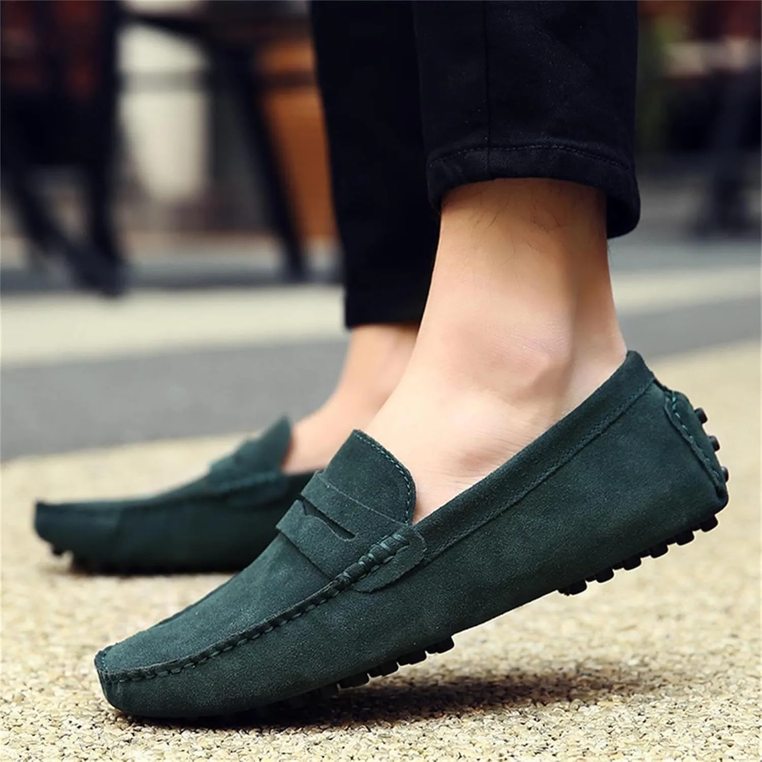 Men's Suede Dress Loafers Slip On Casual Shoes Lightweight Soft Penny Loafers Walking Shoe Driving Boat Shoes for Men
