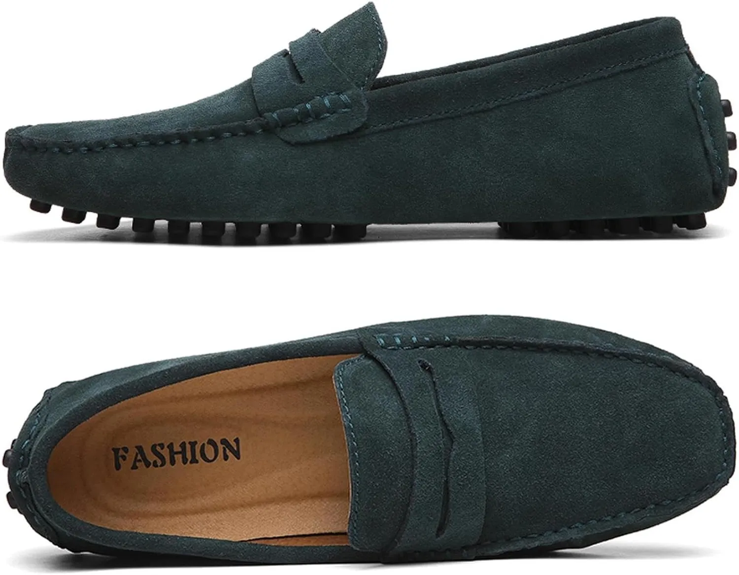 Men's Suede Dress Loafers Slip On Casual Shoes Lightweight Soft Penny Loafers Walking Shoe Driving Boat Shoes for Men