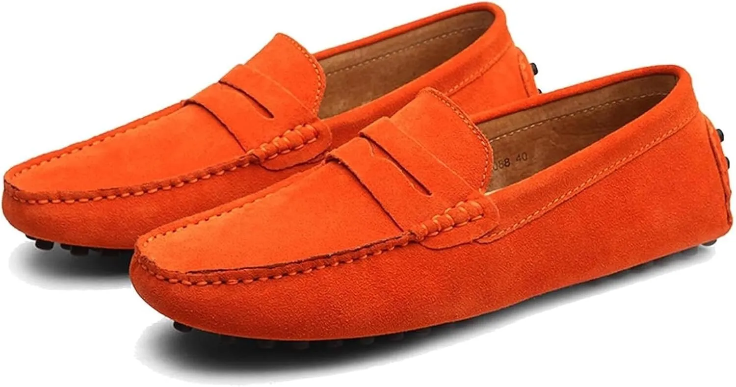 Men's Suede Dress Loafers Slip On Casual Shoes Lightweight Soft Penny Loafers Walking Shoe Driving Boat Shoes for Men