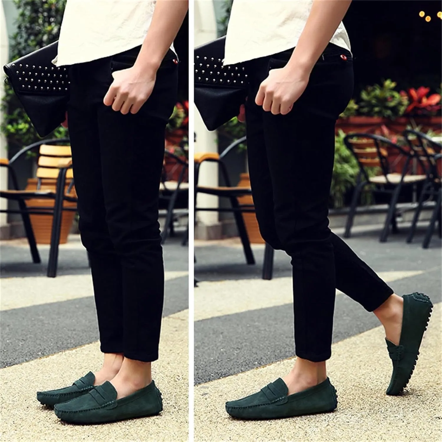 Men's Suede Dress Loafers Slip On Casual Shoes Lightweight Soft Penny Loafers Walking Shoe Driving Boat Shoes for Men