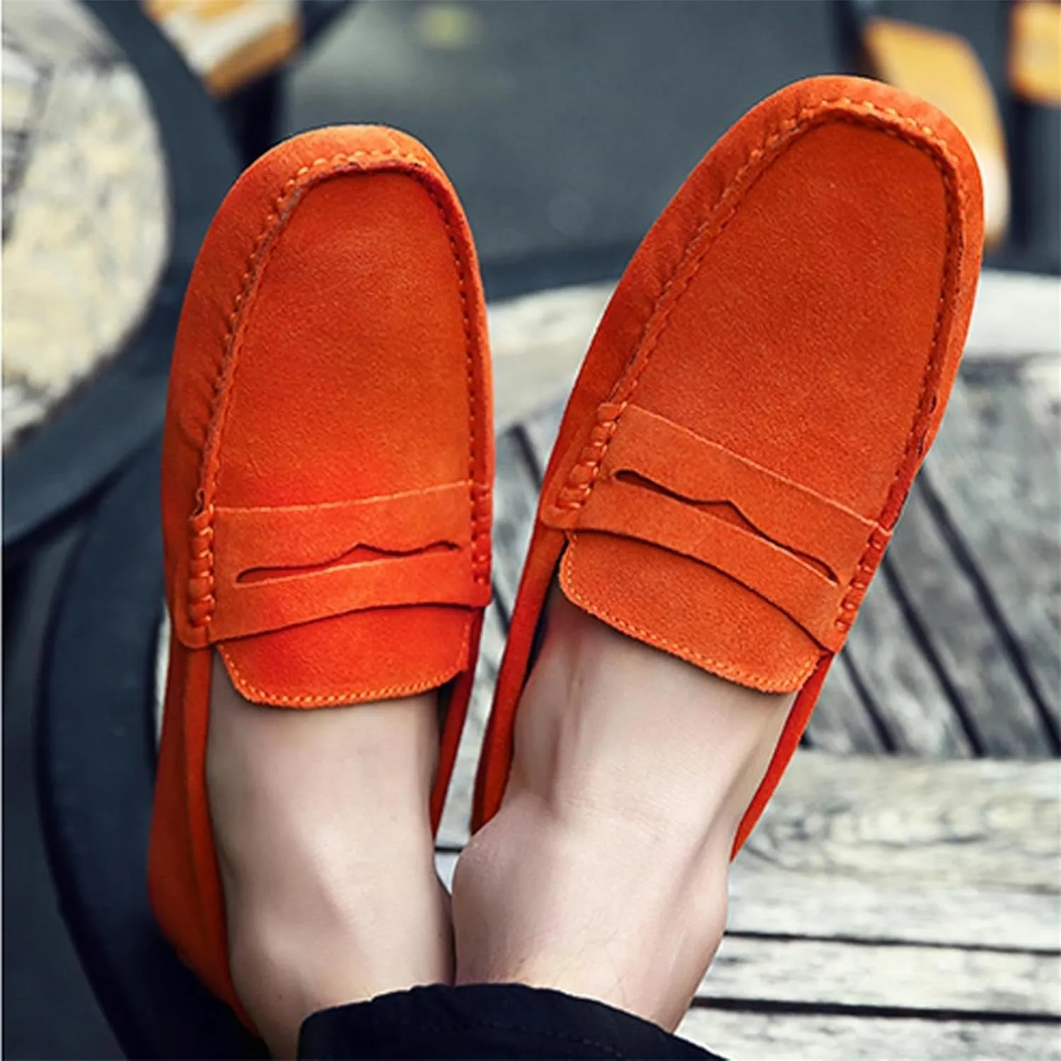 Men's Suede Dress Loafers Slip On Casual Shoes Lightweight Soft Penny Loafers Walking Shoe Driving Boat Shoes for Men