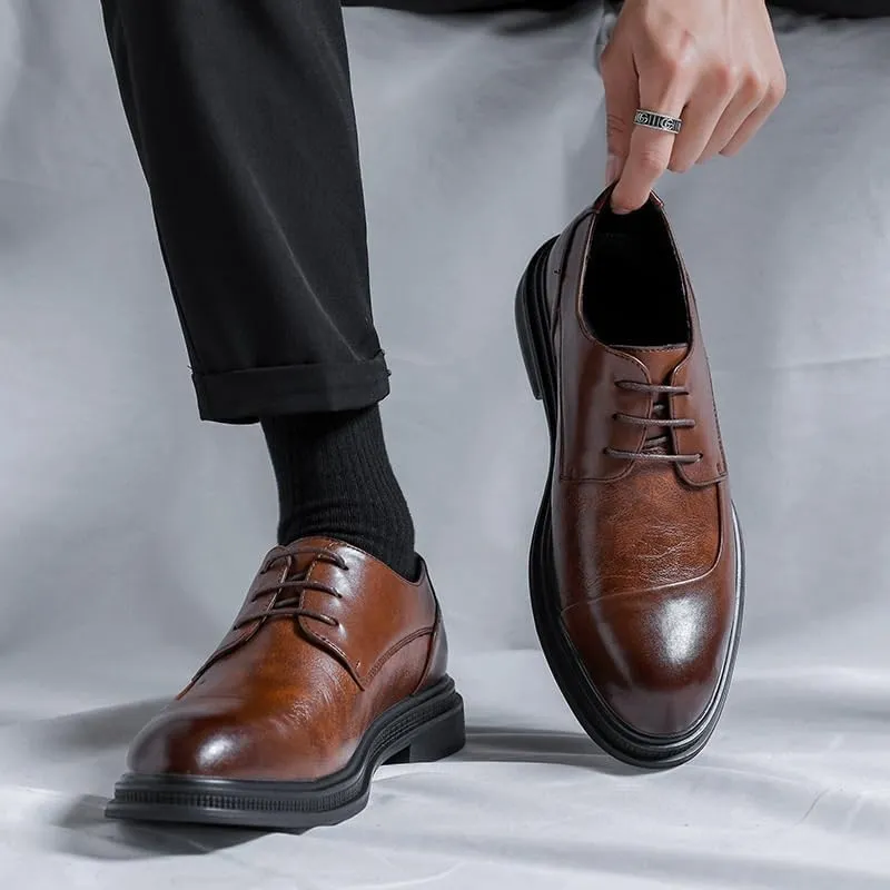 Mens Tuxedo Shoes Negotiation Modern Leather Business Casual Scale Pattern Comfort Formal Shoes Modern Platform Oxford Shoes for Men