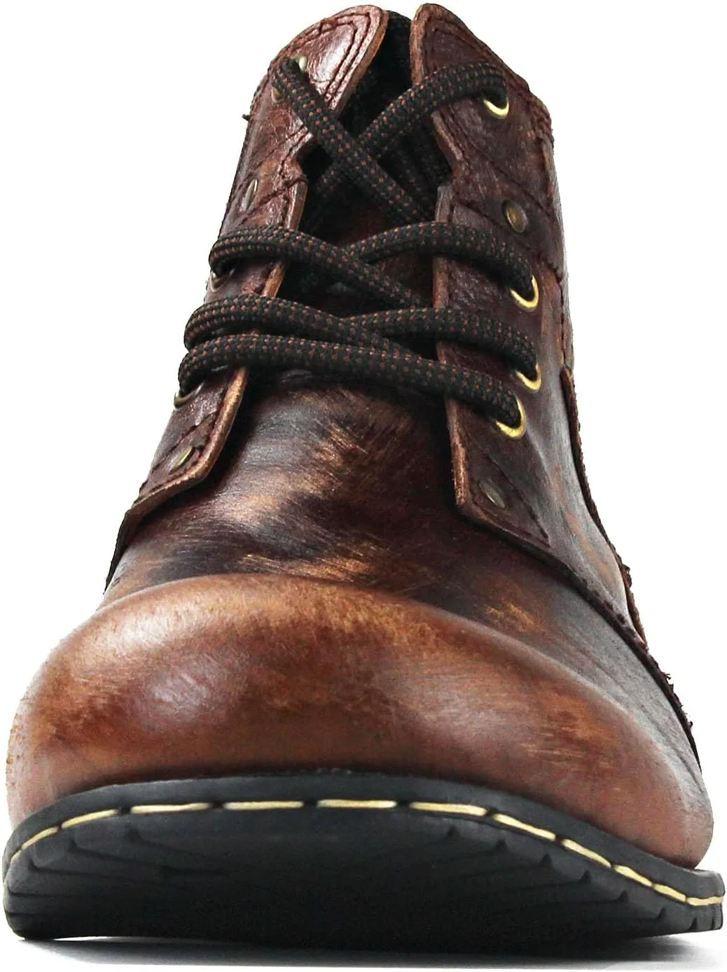 Men's Vintage Brown Chukka Boots Lace-up Motorcycle Casual Leather Dress Ankle Boot for Men Fashion CD-6015-2-Vintage Brown