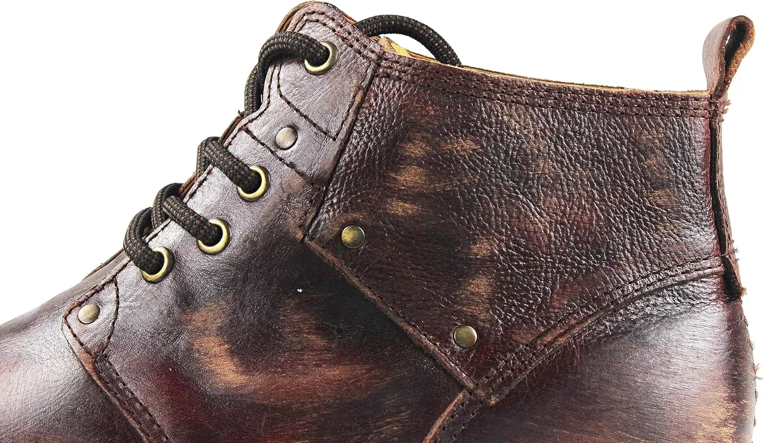 Men's Vintage Brown Chukka Boots Lace-up Motorcycle Casual Leather Dress Ankle Boot for Men Fashion CD-6015-2-Vintage Brown