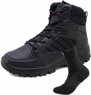 Men's Waterproof Hiking Work Boots, Breathable Military Combat Desert Boots with Sports Socks Military Tactical Boots for Men Outdoor Army Boots