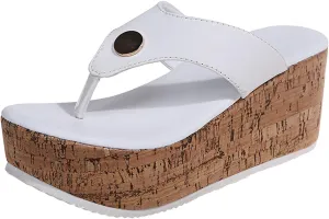oiangi Womens Platform Wedge Heel Flip Flops Casual Summer Studded Thong Clip Toe Slip-on Slipper Summer Comfy Casual Ladies Shoes Slides Sandalias