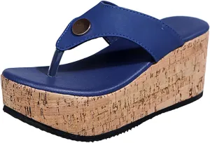 oiangi Womens Platform Wedge Heel Flip Flops Casual Summer Studded Thong Clip Toe Slip-on Slipper Summer Comfy Casual Ladies Shoes Slides Sandalias