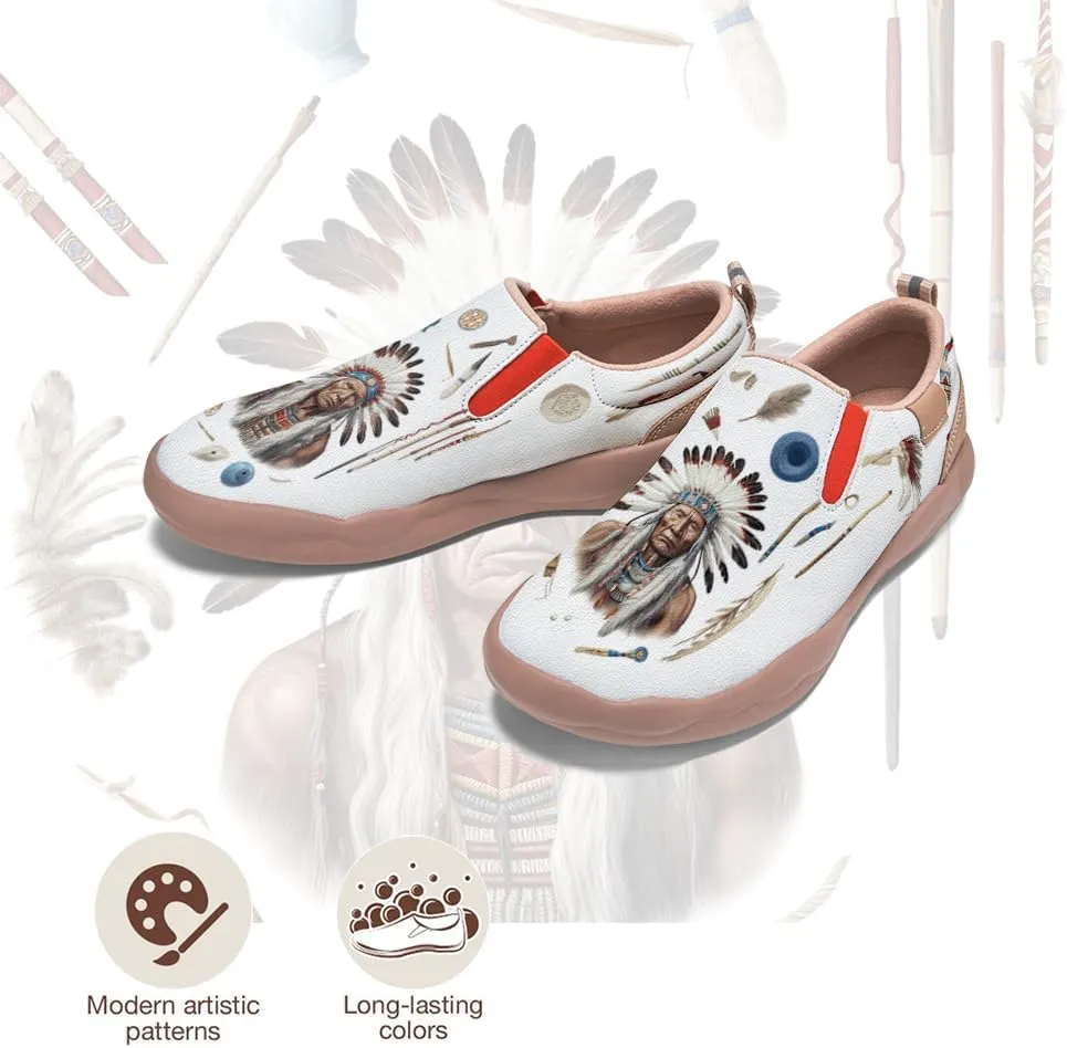 Onehorse Women's Painted Travel Shoes Comfortable Slip-On Indian Chief Style Loafers